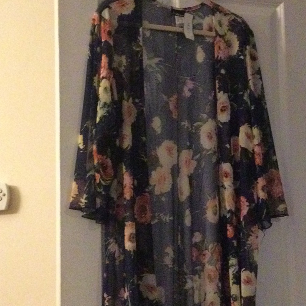 Sheer Floral Kimono